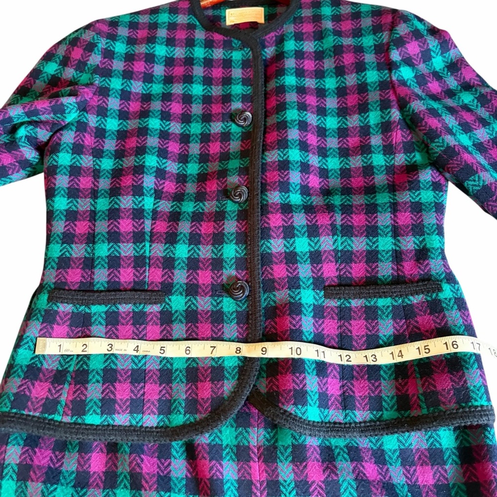 PENDLETON VINTAGE 100% WOOL BLAZER & SKI SKIRT SET SIZE 10 PETITE - Picture 4 of 10